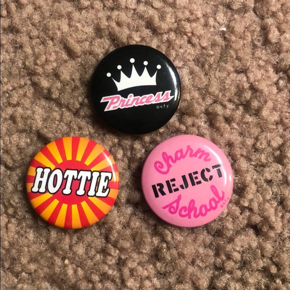 Assorted buttons! Princess hottie charm school